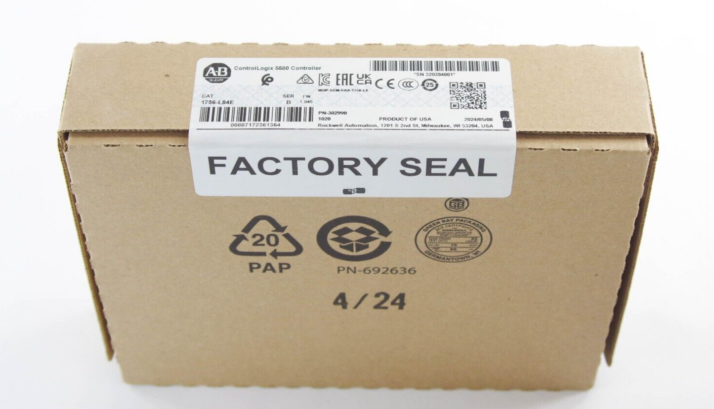 Allen-Bradley 1756-L84E /B 5580 Processor - 2024 Sealed Surplus