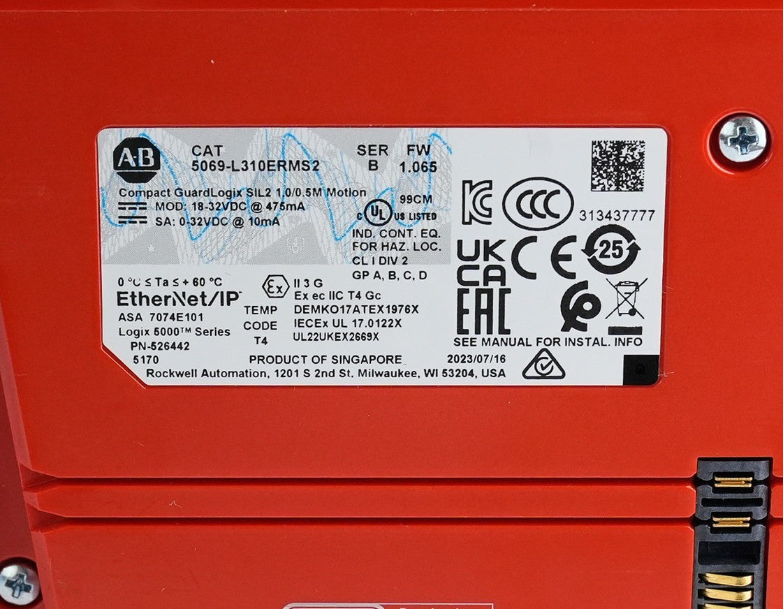 Allen Bradley 5069-L310ERMS2 /B GuardLogix SIL2 Motion Safety Controller