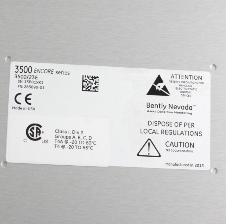 Bently Nevada 3500/23E Transient Data Interface PLC Module w/ Key