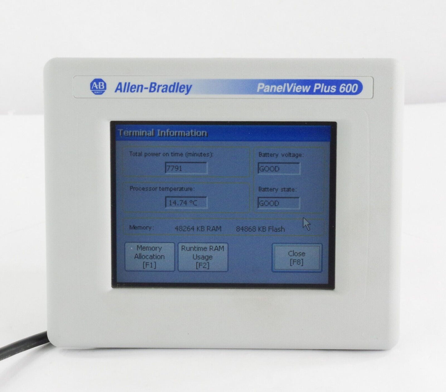Allen Bradley 2711P-T6C20A Ser D PanelView Plus 600 5.5" Color/Touch Terminal