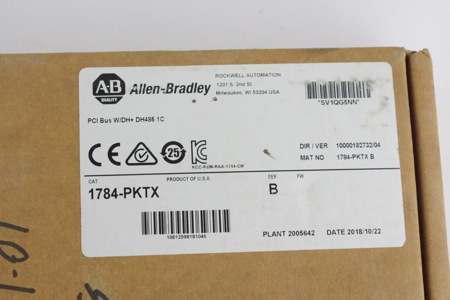 Allen Bradley 1784-PKTX Ser B Computer Interface Card - Open Box