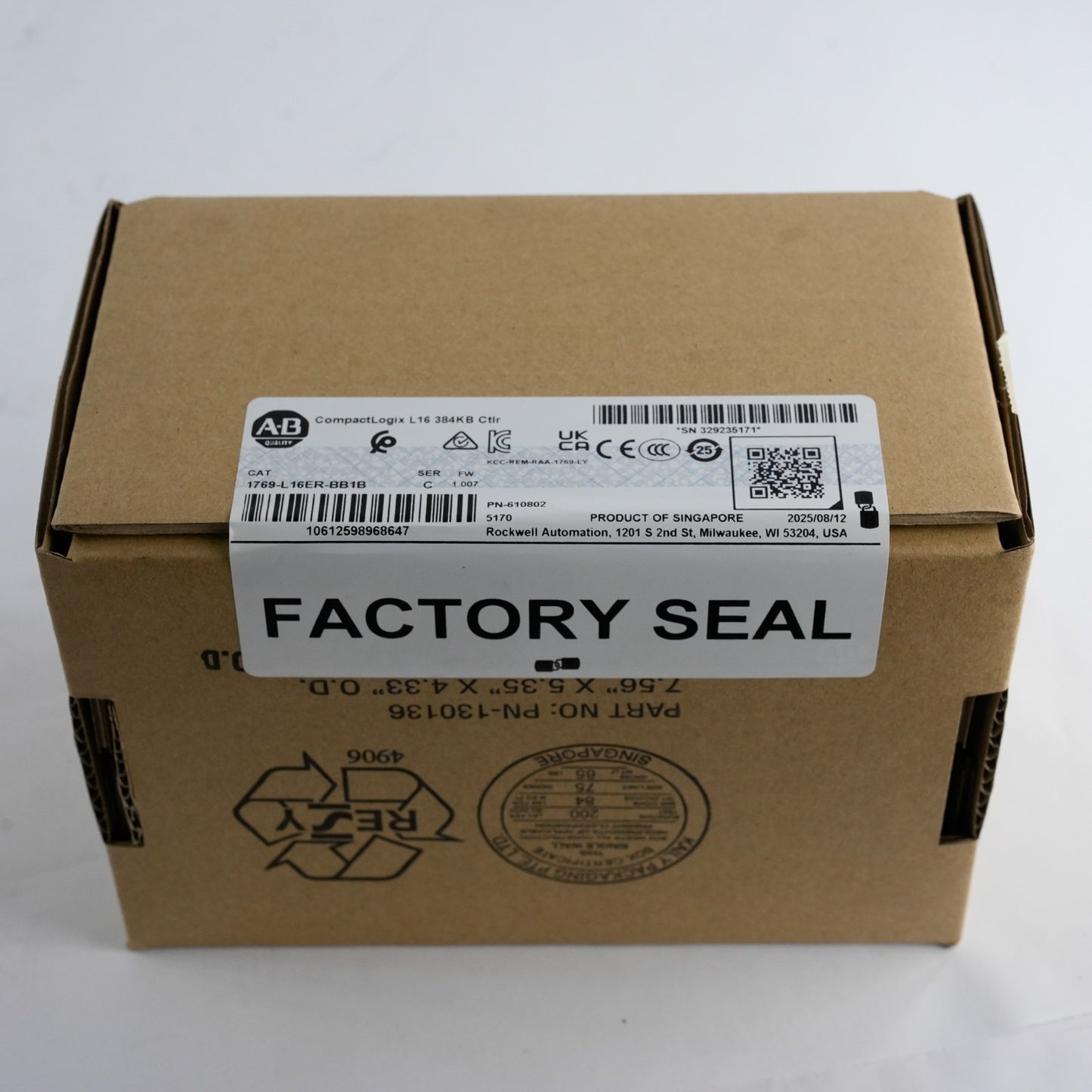 Allen Bradley 1769-L16ER-BB1B /C CompactLogix 5370 L1 Processor - Sealed Surplus