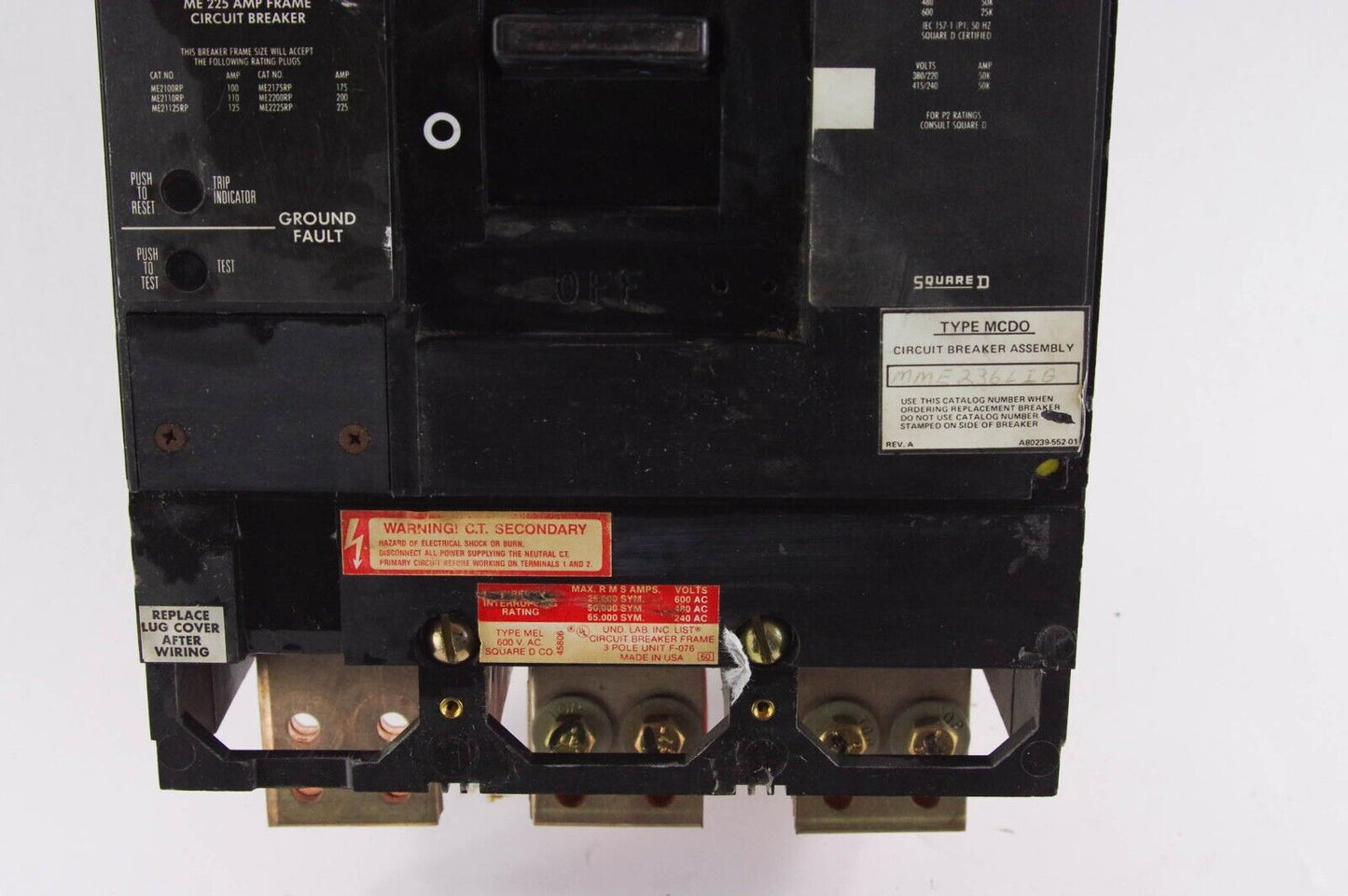 SQUARE D MME236LIG / MEF236LIG MCD0 A80239-552-01 / A8023955201 Circuit Breaker