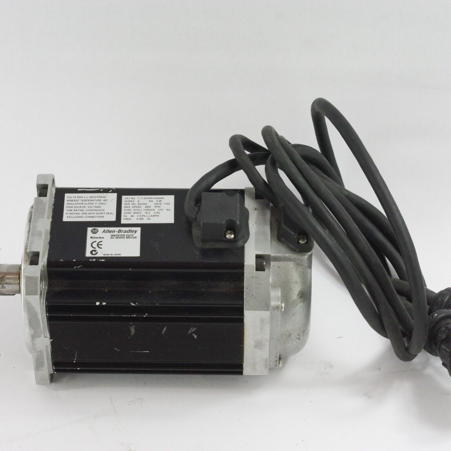 Allen Bradley TLY-A310M-HJ62AA Servo Motor .95kW 16mm Shaft 3PH 230V 10A