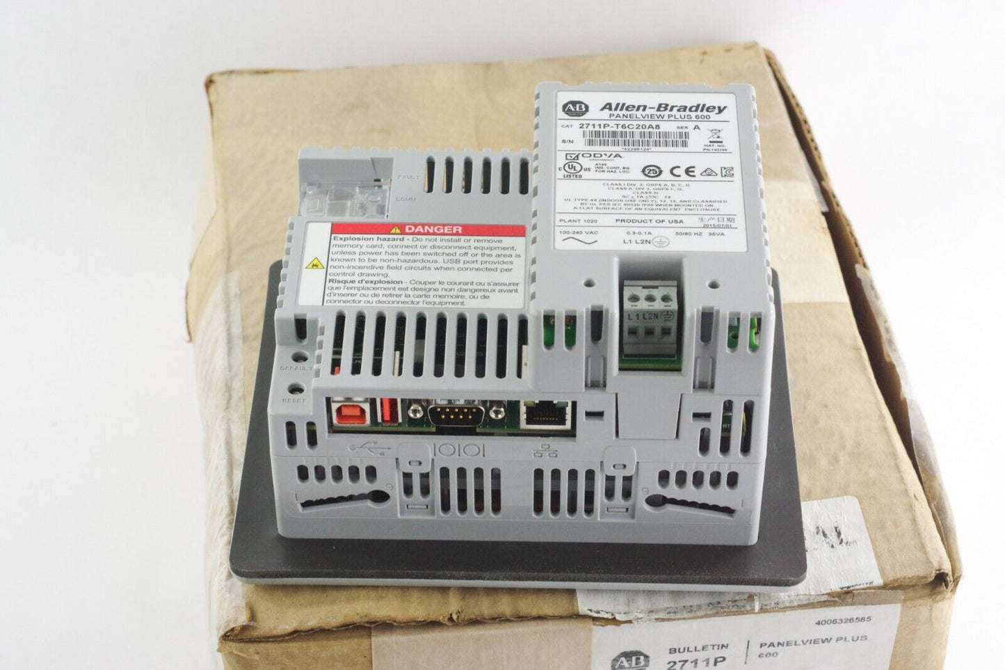 Allen Bradley 2711P-T6C20A8 Ser A Panelview Plus 600 Terminal - Open Box