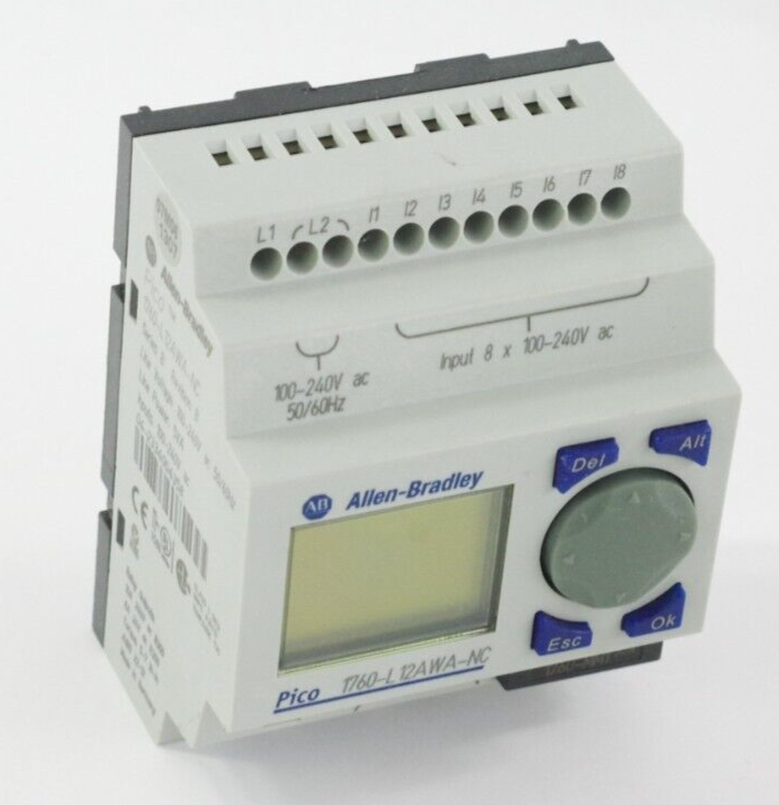 Allen Bradley 1760-L12AWA-NC Ser B Pico Controller 8-In/4-Out + 1760-MM1