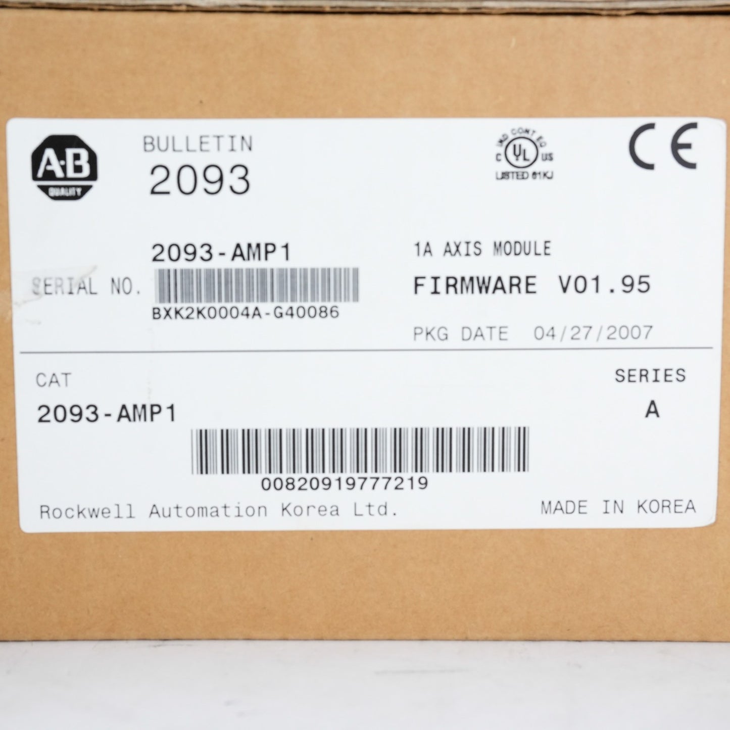 Allen Bradley 2093-AMP1 Kinetix 2000 Servo Drive 2093 1A Axis Module - Open Box