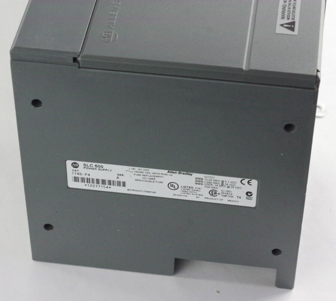 Allen Bradley 1746-P4 Ser A Power Supply w/ 1746-A13 Ser B 13-Slot Rack