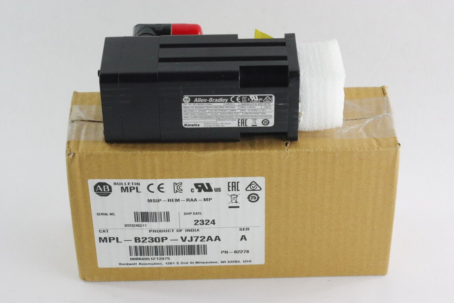 Allen Bradley MPL-B230P-VJ72AA Ser A AC Servo Motor Kinetix - Open Box