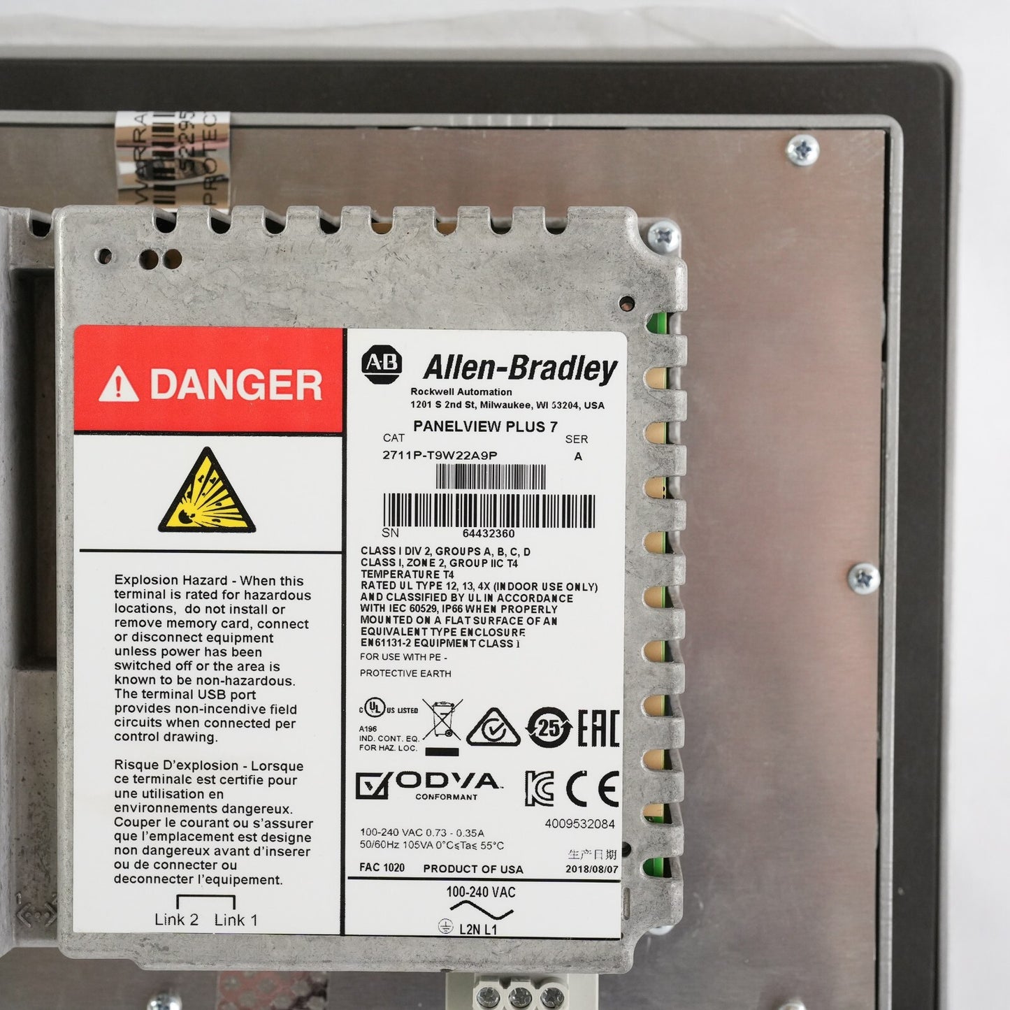 Allen Bradley 2711P-T9W22A9P /A PanelView Plus 7 Color - Without Original Box