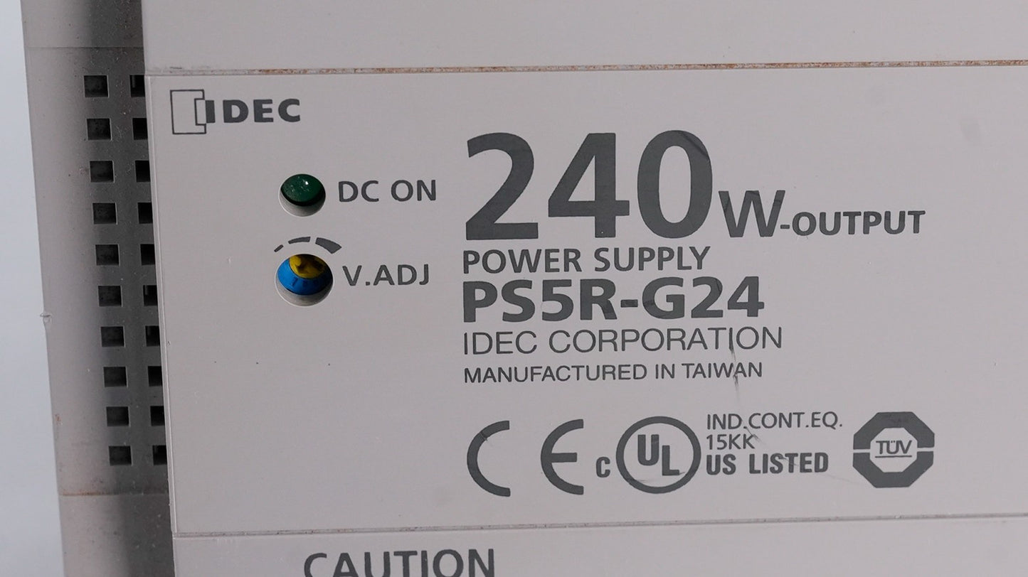 IDEC PS5R-G24 Power Supply 240W Output 24VDC 10A 100-240VAC 4.0A 50/60Hz Input