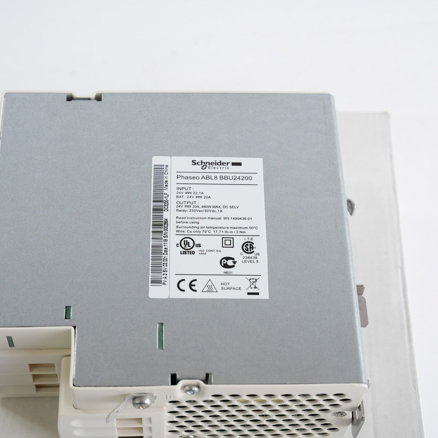 Schneider Electric ABL8 BBU24200 Battery Control Module 24V 20A 480W ABL8BBU2420