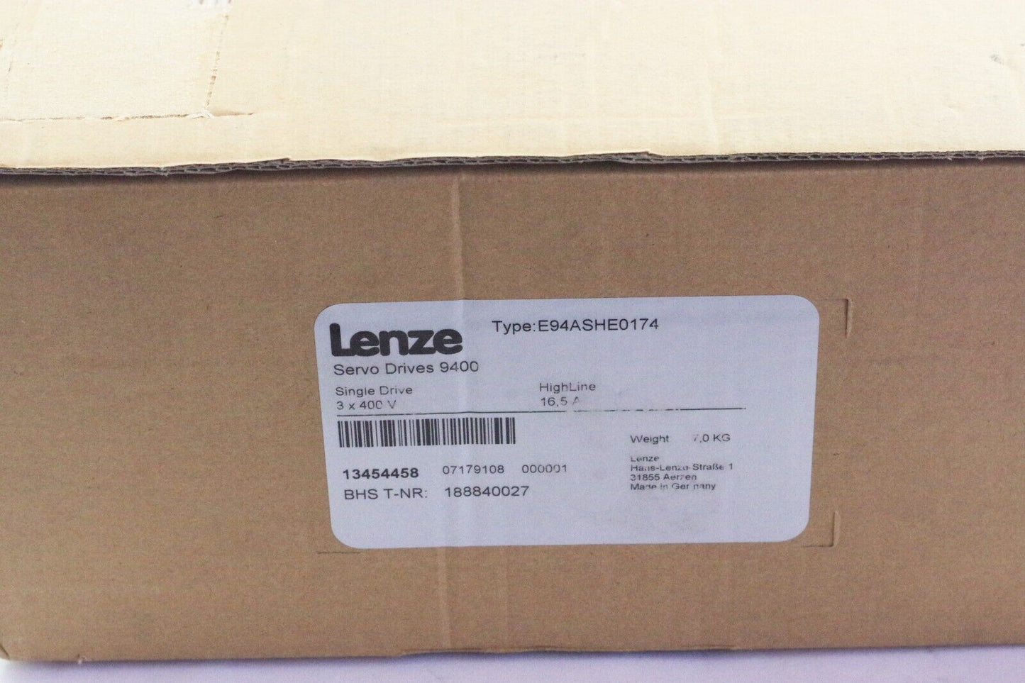 Lenze E94ASHE0174 Single Drive High Line Servo Drive 9400 - Open Box