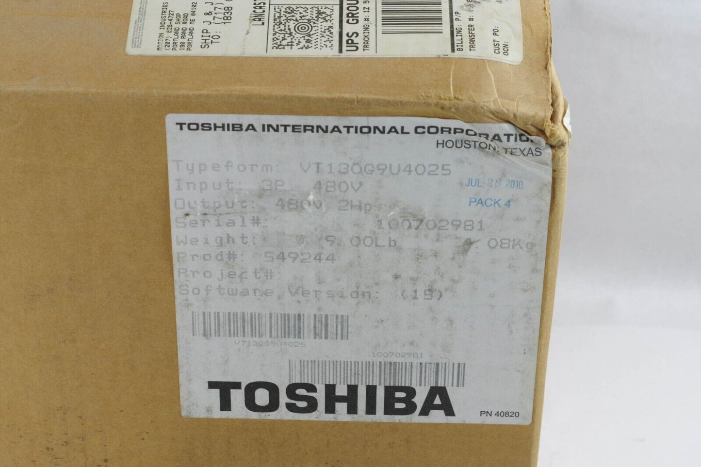 TOSHIBA VT130G9-U-4025 / VT130G9U4025 G9 40820 Transistor Inverter - Open Box