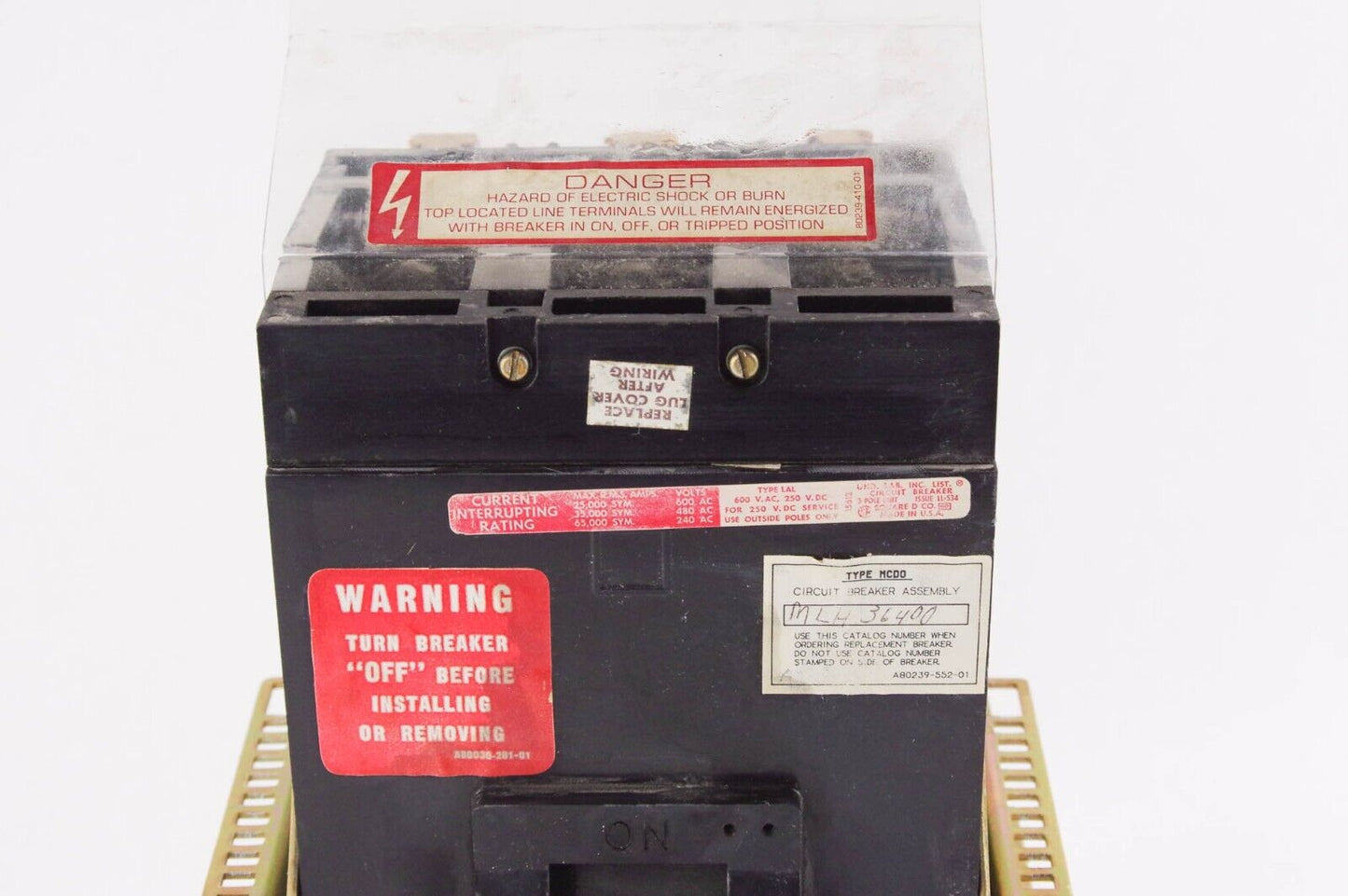 SQUARE D MHF36400 MLH36400 MCD0 A80239-552-01 / A8023955201 Circuit Breaker