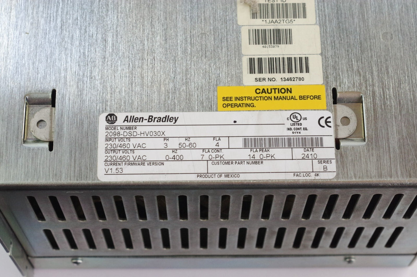 Allen Bradley 2098-DSD-HV030X /B Ultra 3000i Indexing Servo Drive