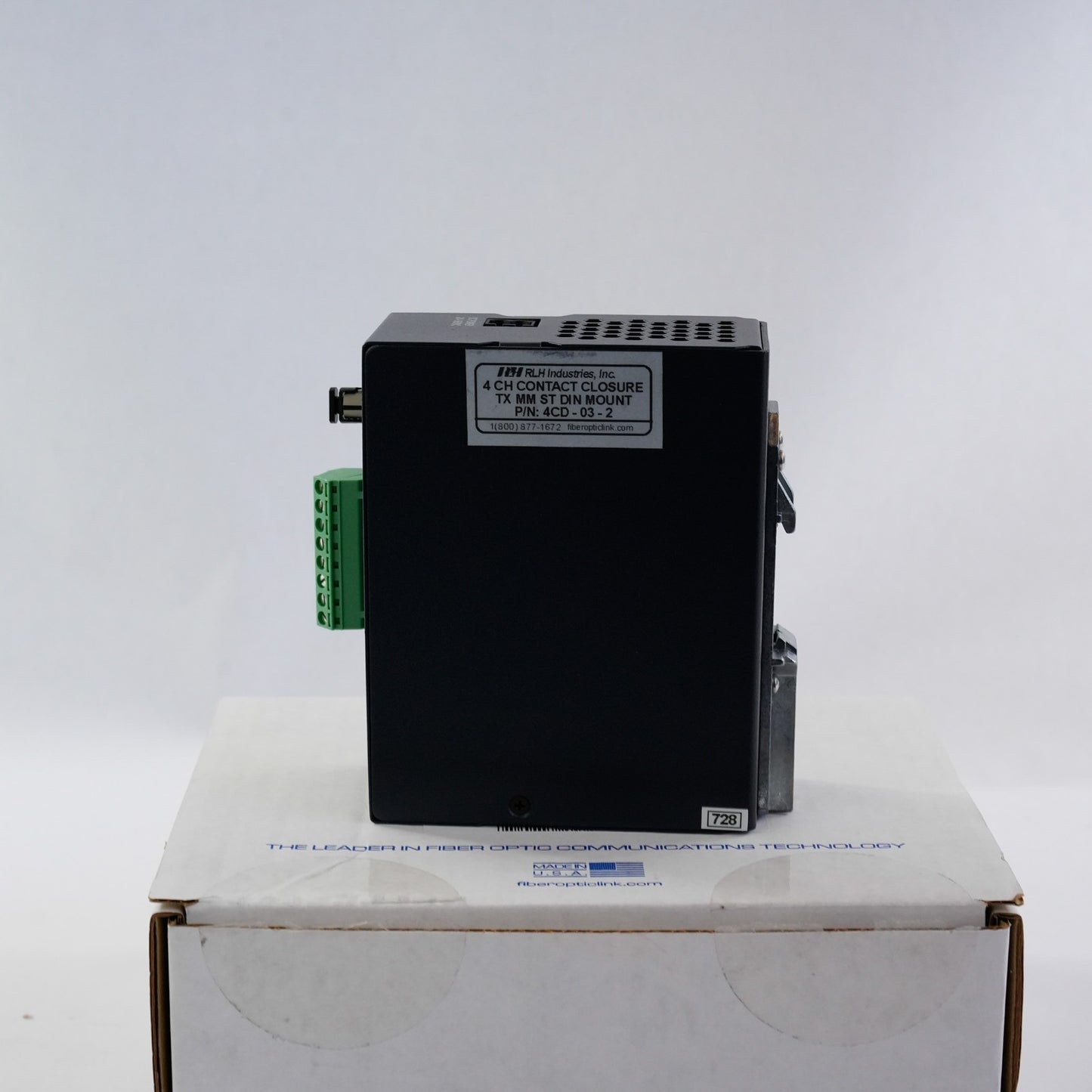 RLH Industries 4CD-03-2 4 CH Contact Closure TX MM ST Din Mount 4CD032 Open Box