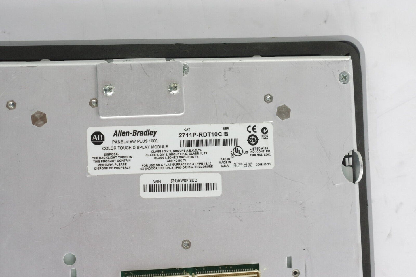 Allen Bradley 2711P-RDT10C /B Panelview Plus 1000 Color Display - New Overlay