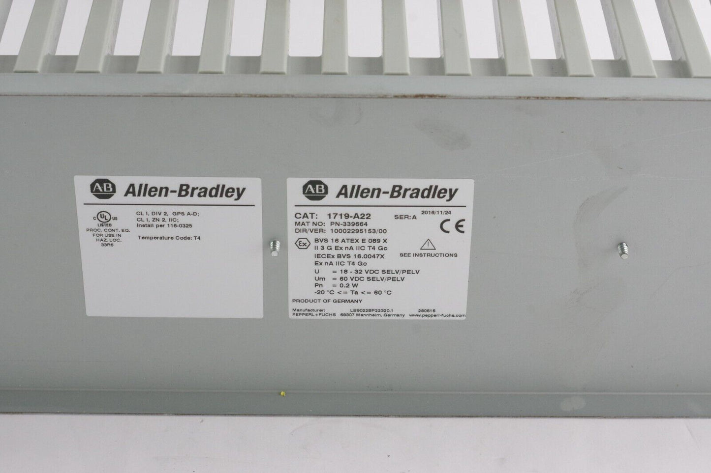 Allen Bradley 1719-A22 Series A PLC RACK 1719A22 Ex I/O 22 Slot Base Chassis