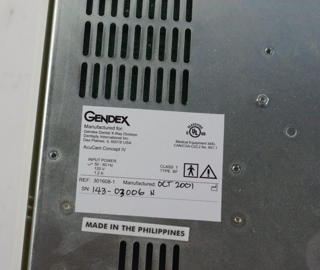 Gendex AcuCam Concept IV Docking Station Dental X-Ray Vison 50-60Hz 120V 1.2A