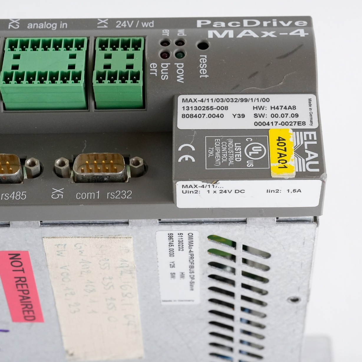 Schneider MAX-4/11/03/032/99/1/1/00 13130255-008 Elau PacDrive - For Parts