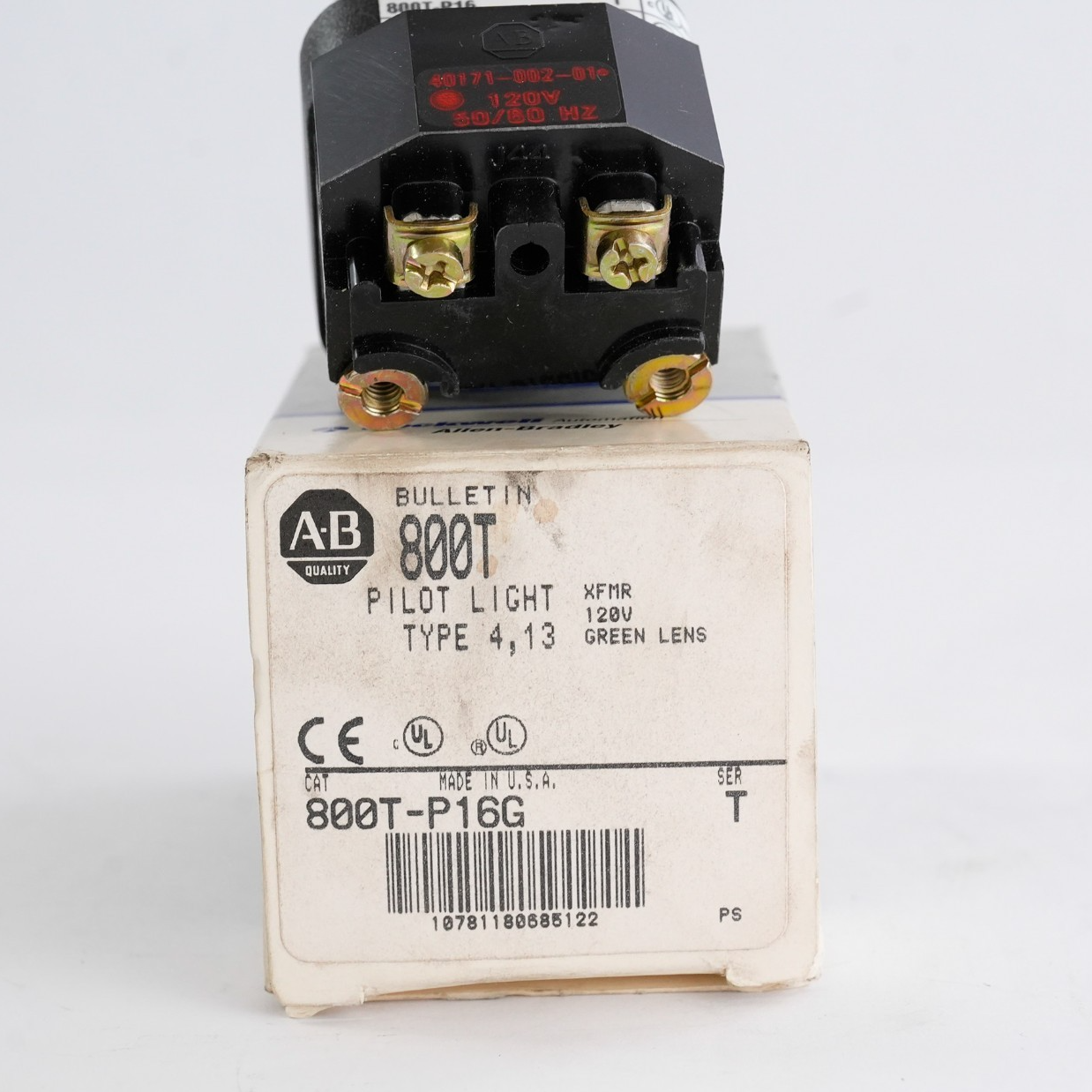 Allen Bradley 800T-P16G /T Green Pilot light 120V 800TP16G - Open Box