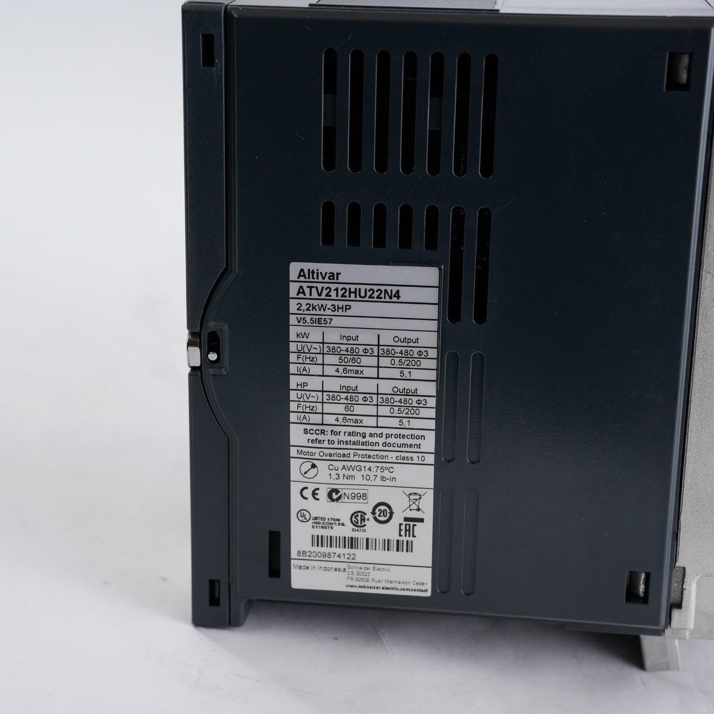 Schneider Electric ATV212HU22N4 Altivar Variable Frequency Drive 3HP 3-Phase