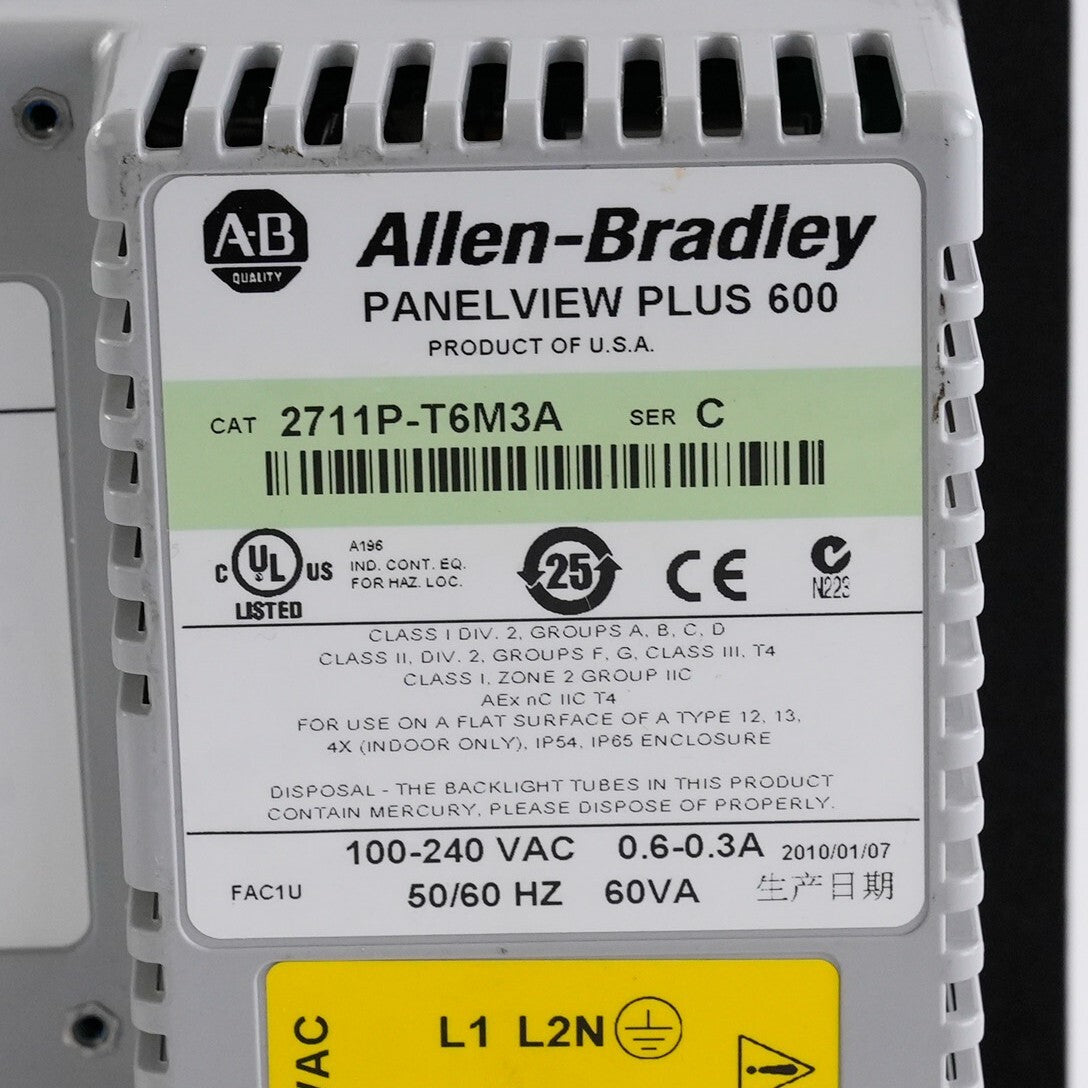 Allen Bradley 2711P-T6M3A /C PanelView Plus 600 - Refurbished