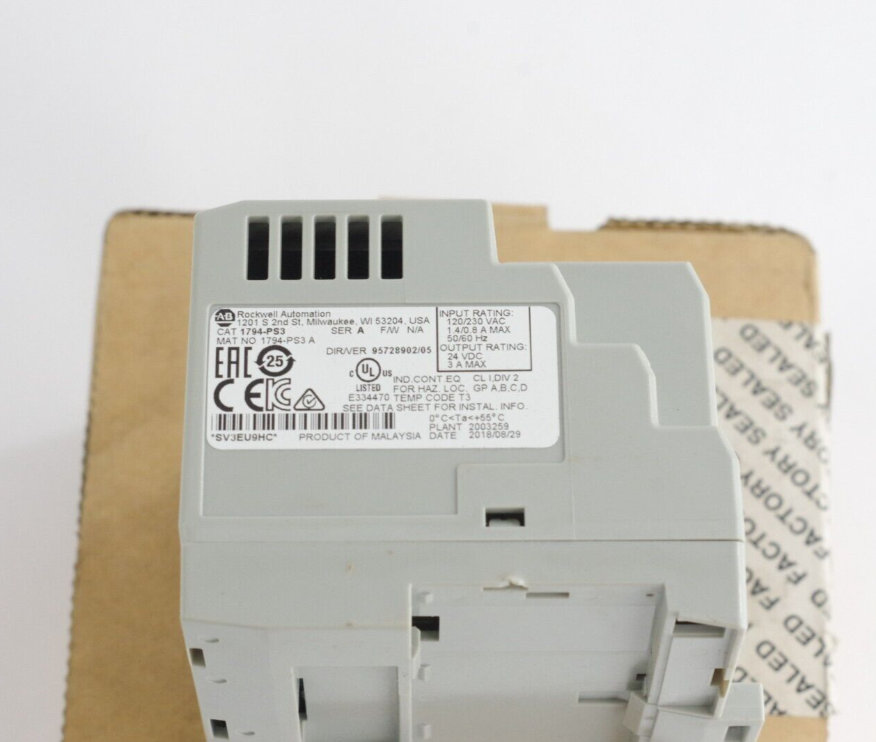 Allen Bradley 1794-PS3 Ser A 24VDC Power Supply Flex I/O 120/220VAC - Open Box