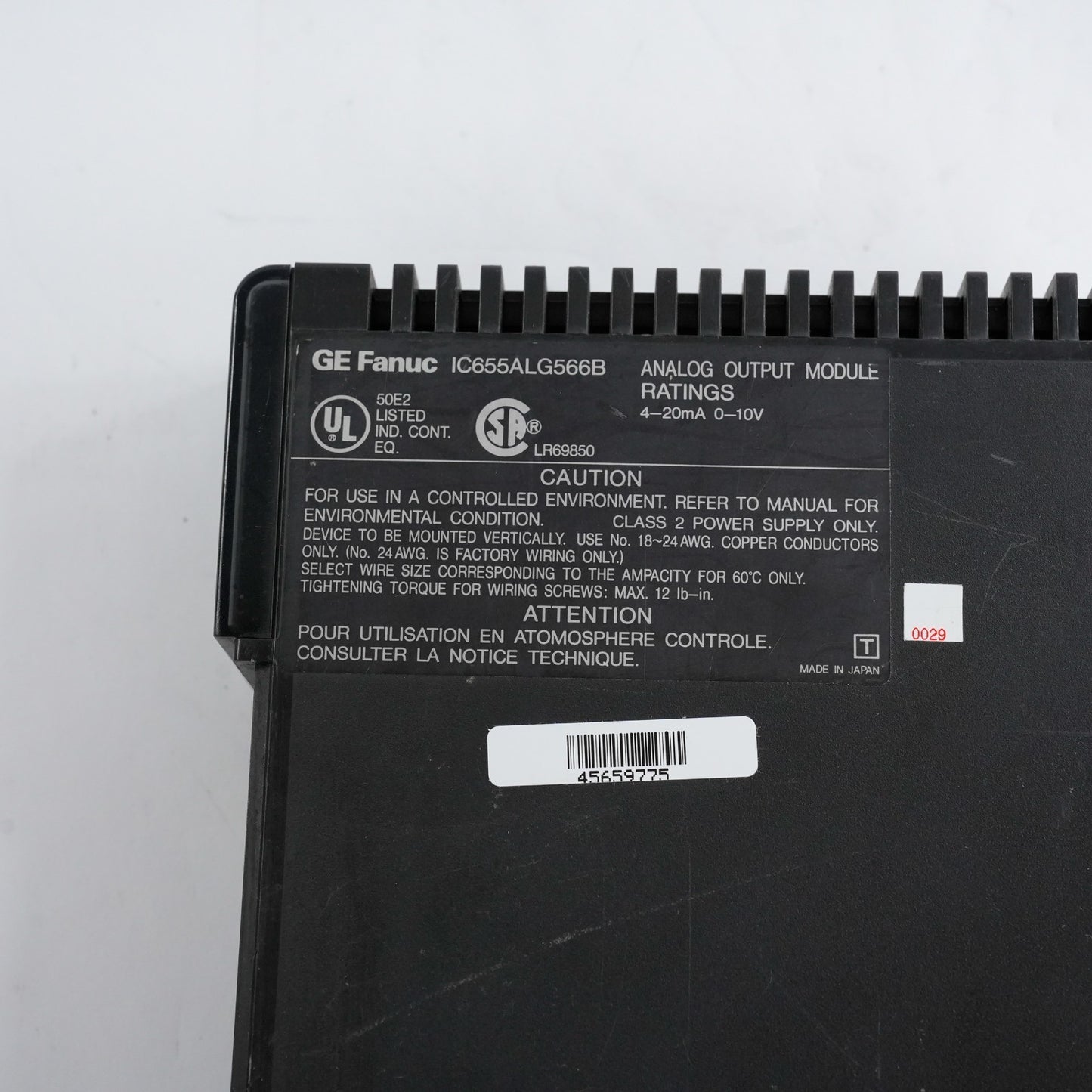 GE Fanuc Emerson IC655ALG566B Analog Output Module 4-20mA 0-10V