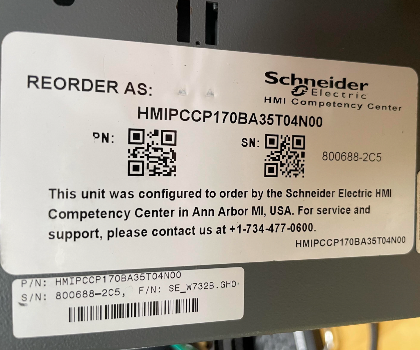 Schneider Magelis IPC HMIPCCP170 / HMIPCCP170BA35T04N00 PC Computer +HMI Display