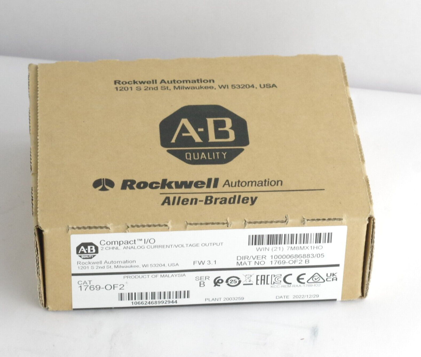Allen-Bradley 1769-OF2 Ser B Compact I/O Output Module 2022 Sealed Surplus