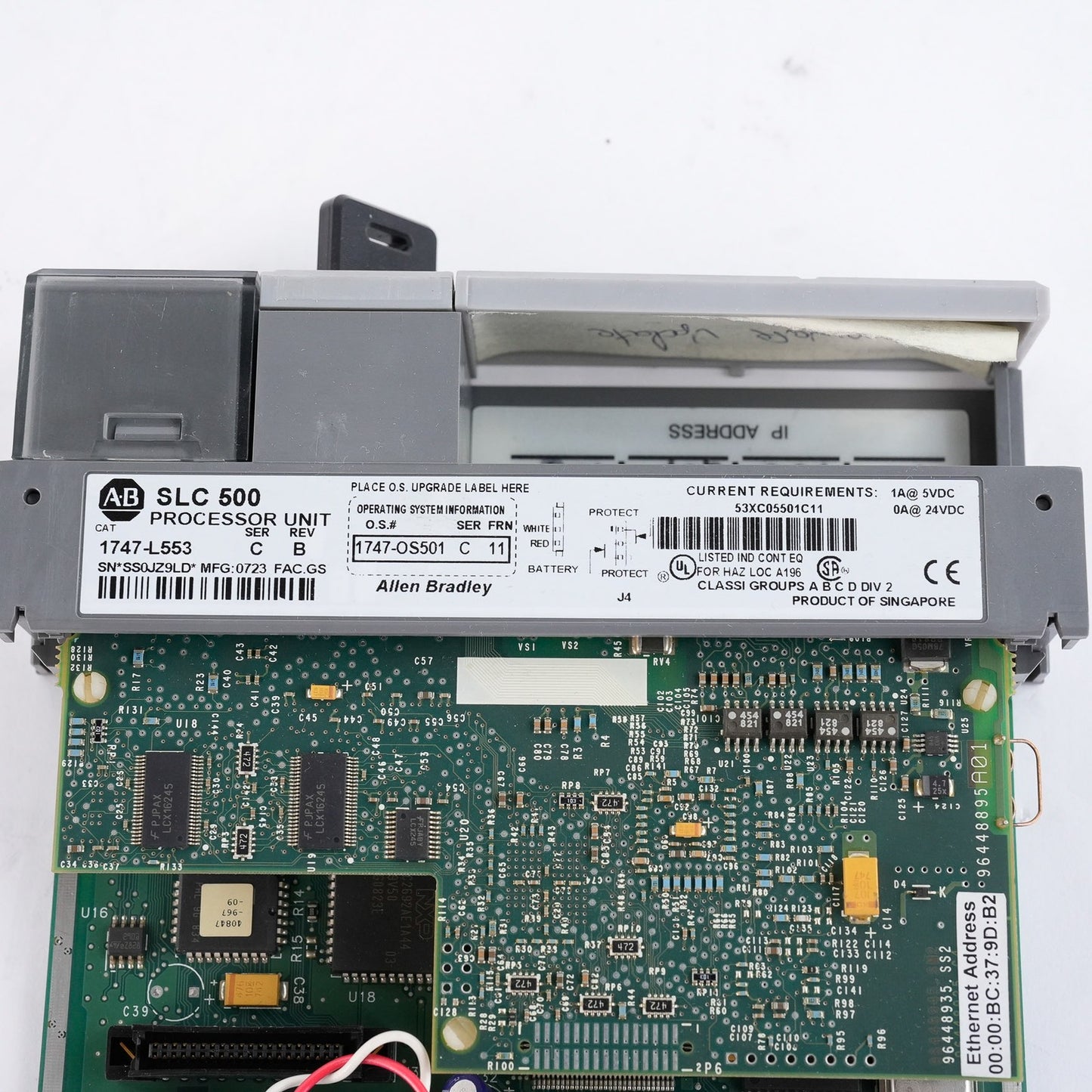 Allen Bradley 1747-L553 /C Rev B SLC 500 Processor Unit 64K 1747L553 SLC500 5/05