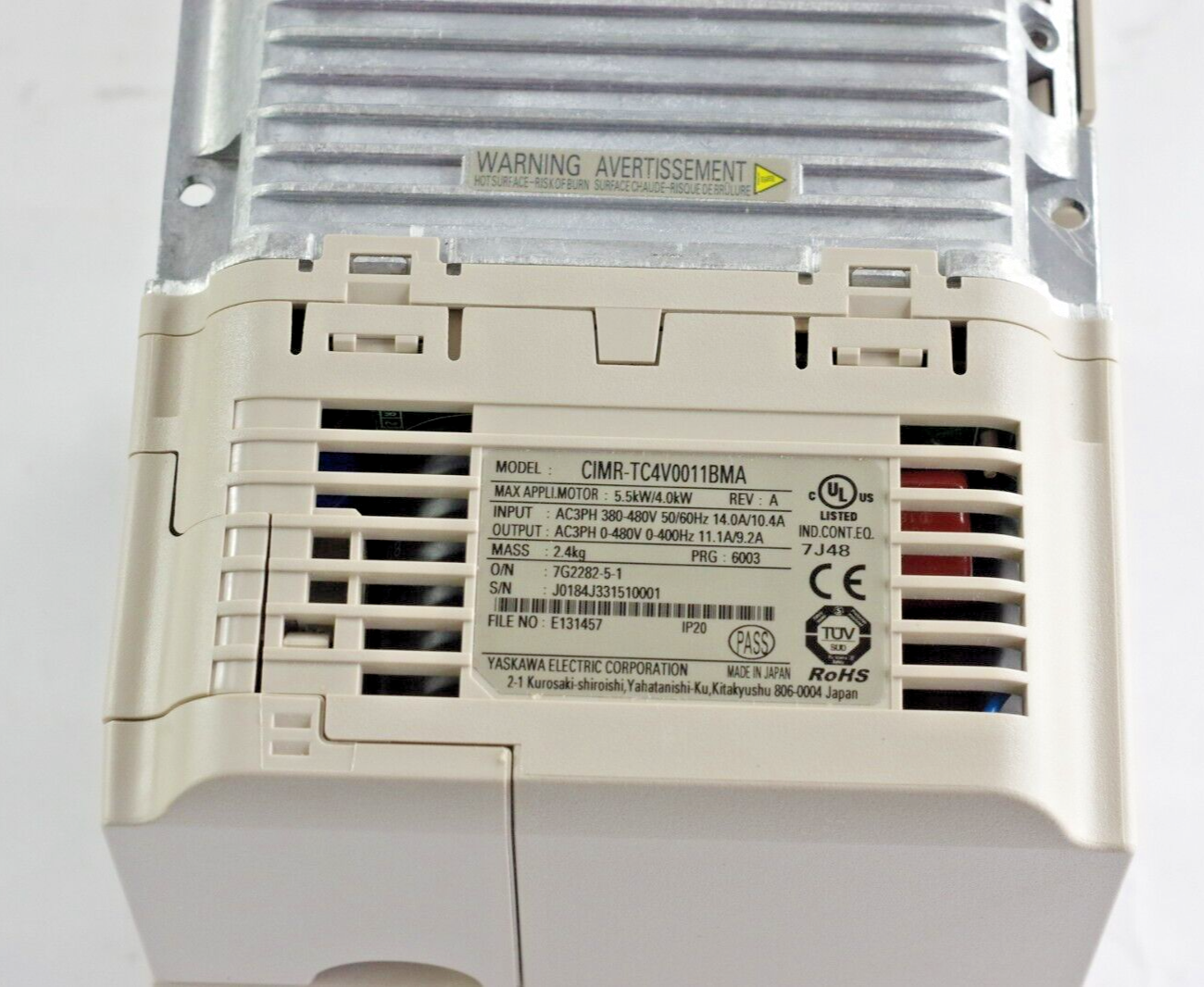 Yaskawa CIMR-TC4V0011BMA REV A AC Drive 3-Phase 380-480V 5.5kW/4.0kW