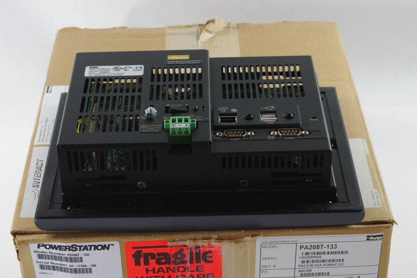 2013 PARKER PA208T-133 Rev B Touch HMI CTC Dislpay / KA-84212-01 - Open Box