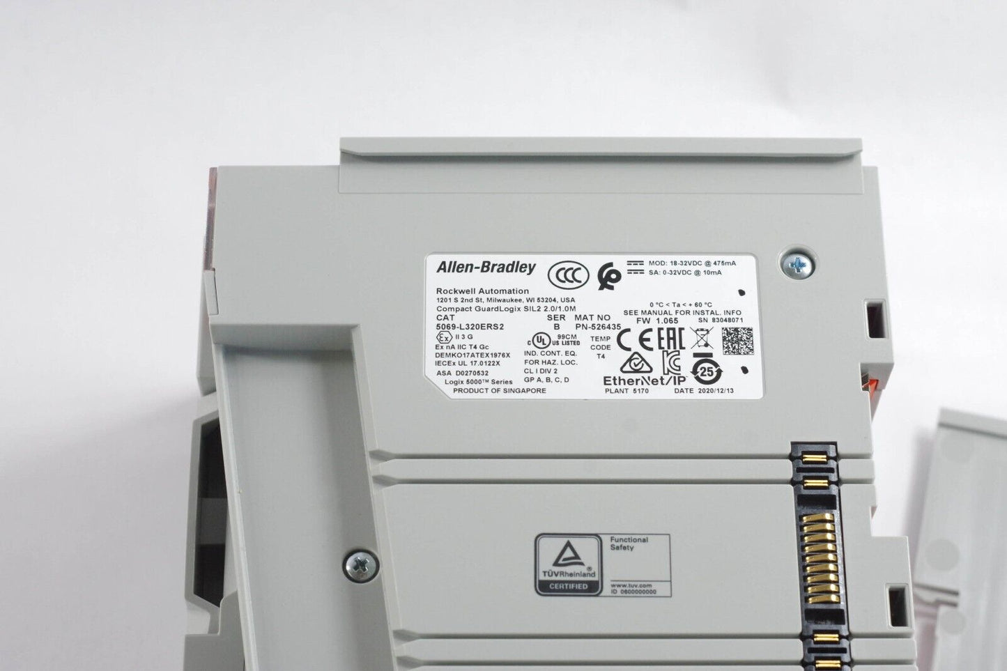 2020 Allen Bradley 5069-L320ERS2 /B 2022 GuardLogix SIL2 Controller - Gray/Standard