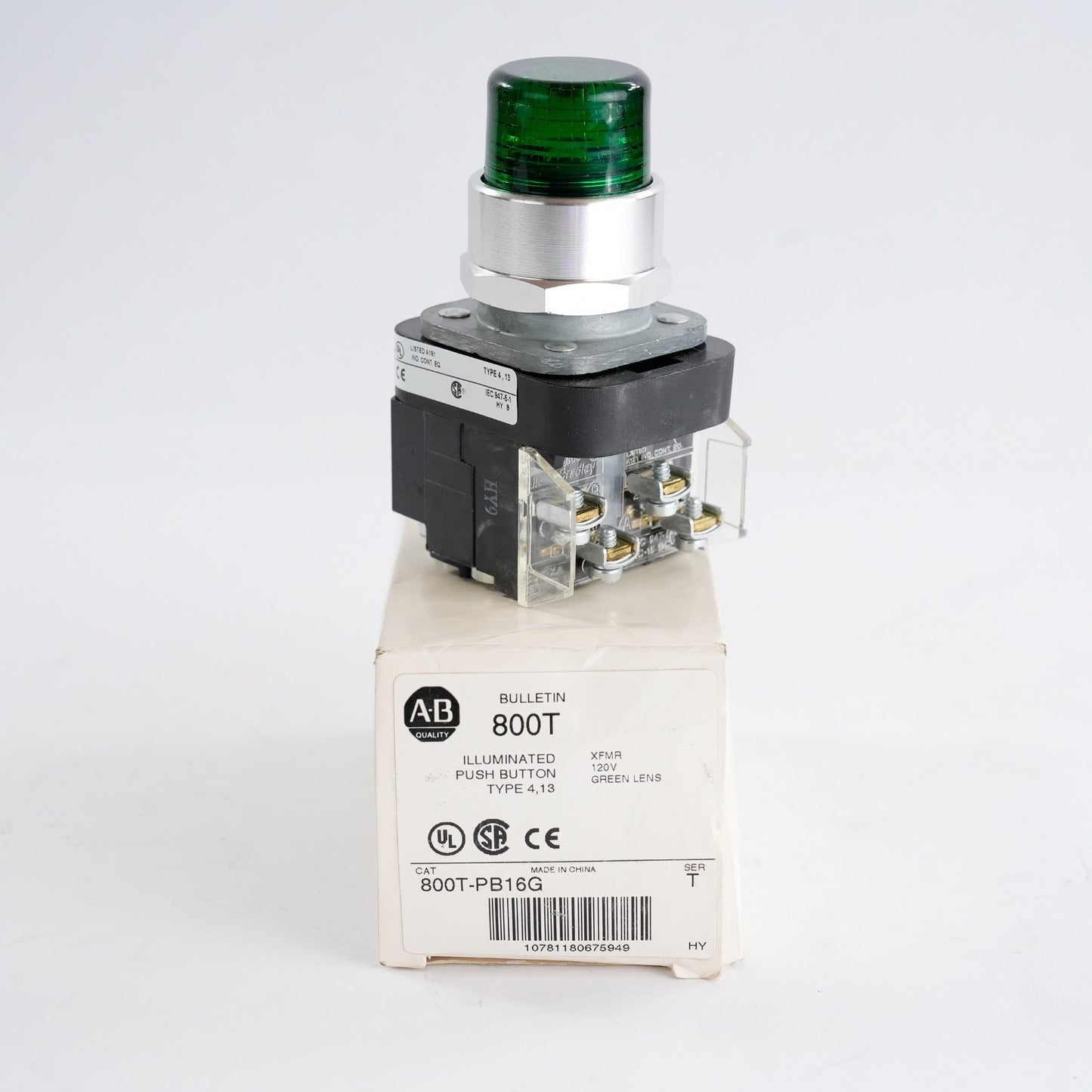 Allen Bradley 800T-PB16G /T Green Push Button 800TPB16G - Open Box
