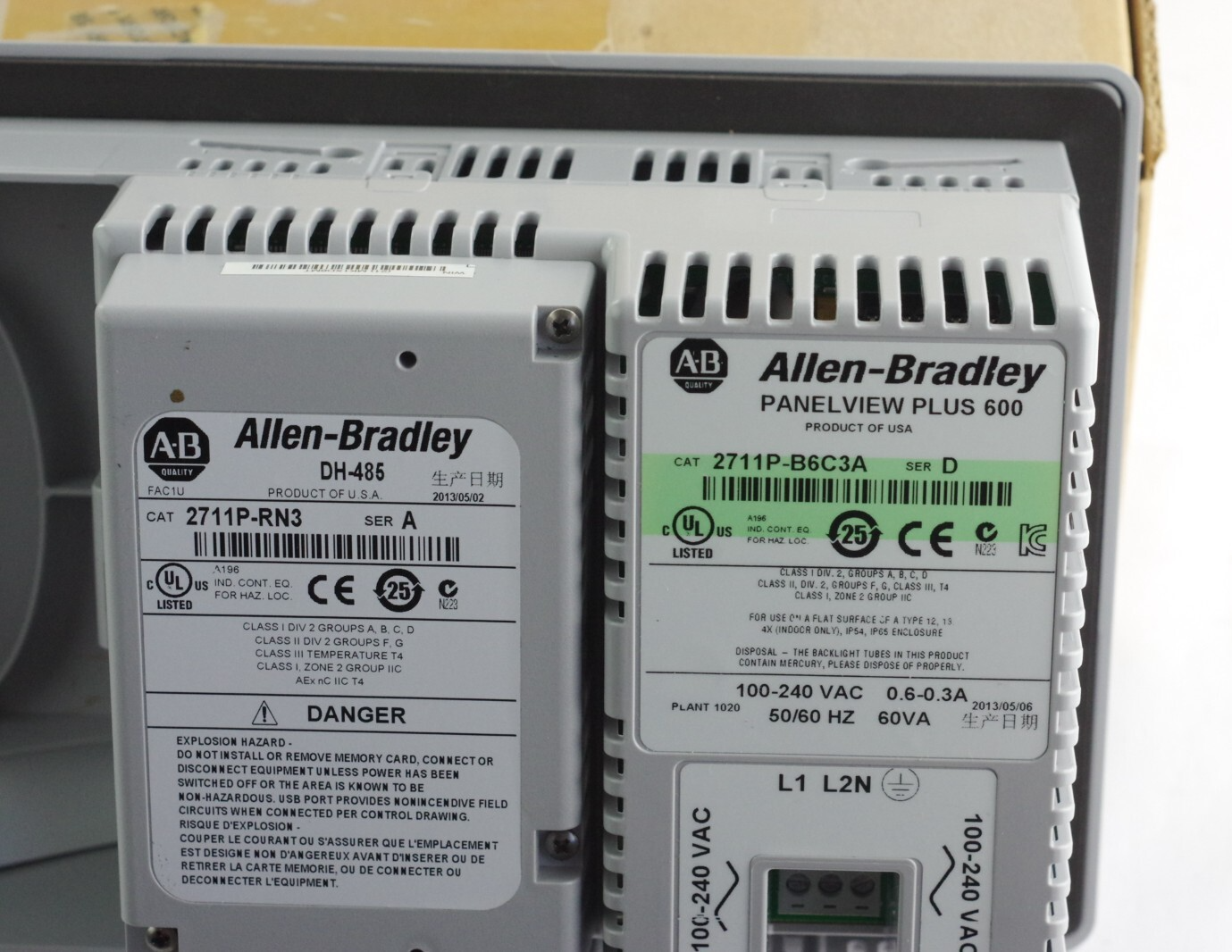 Allen Bradley 2711P-B6C3A /D PanelView Plus 600 + 2711P-RN3 - Open Box