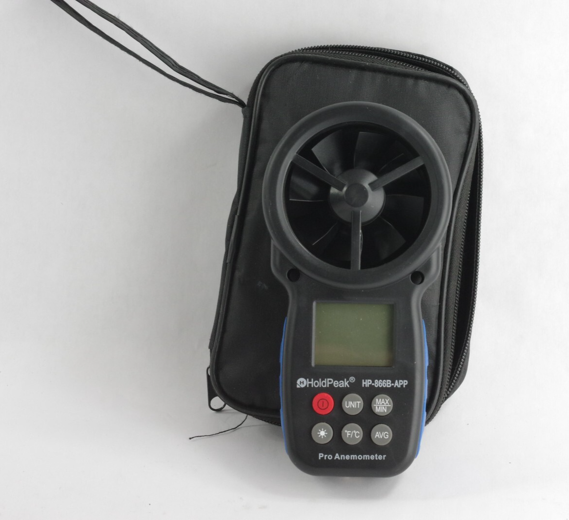 HoldPeak HP-866B-APP Anemometer Air Flow Gauge Wind Speed Meter 0.3-30m/s LCD