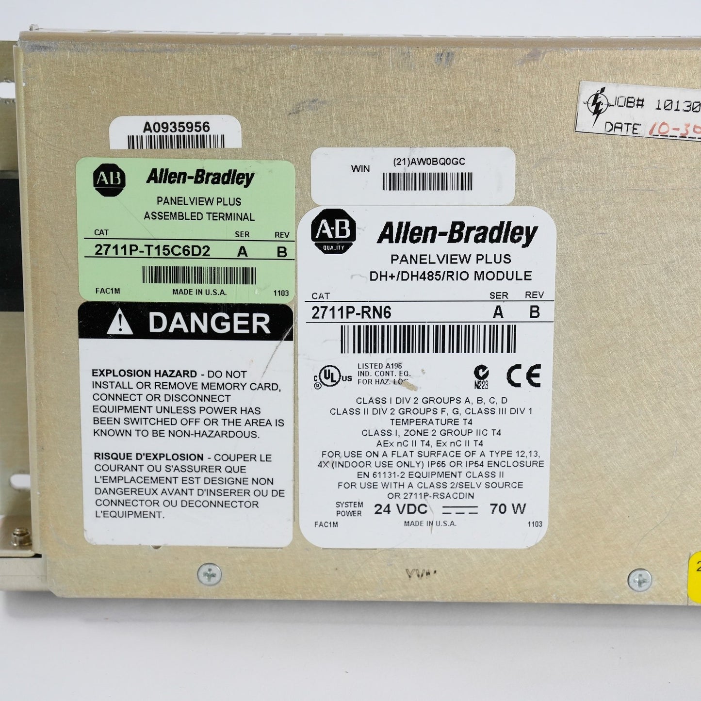 Allen Bradley 2711P-RN6 /A PanelView Plus DH+/DH485/RIO Communications Module