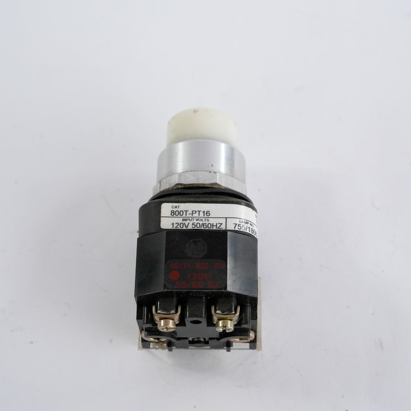 Allen Bradley 800T-PT16 /T White Pilot Light 120V 50/60Hz 800TPT16