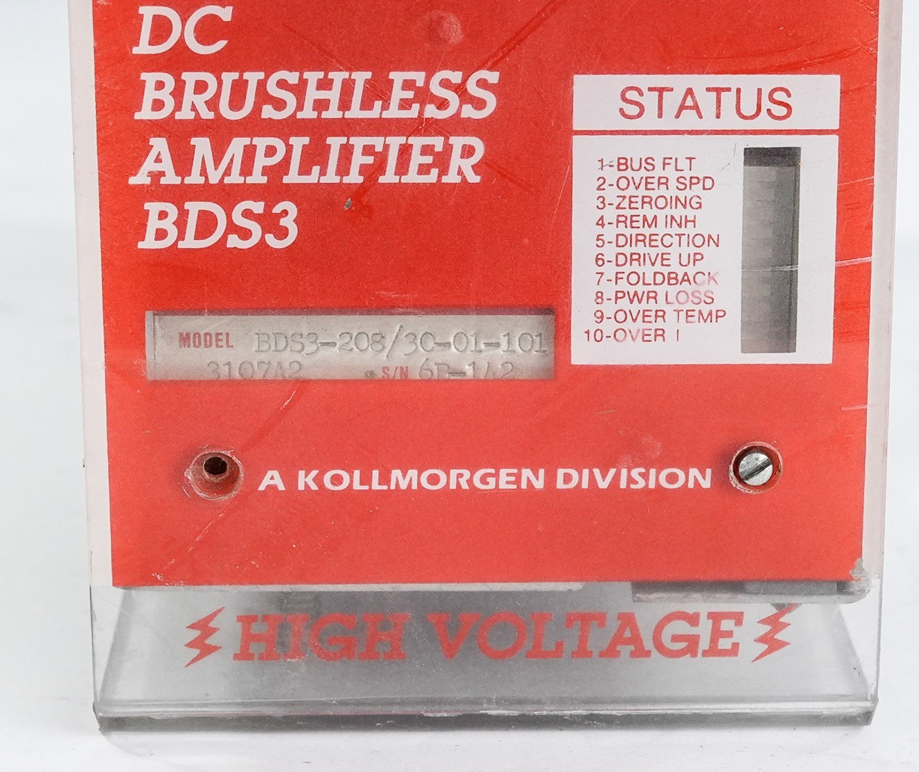 Industrial Drives ID Kollmorgen BDS3-208/30-01-101 3107A2 DC Brushless Amplifier