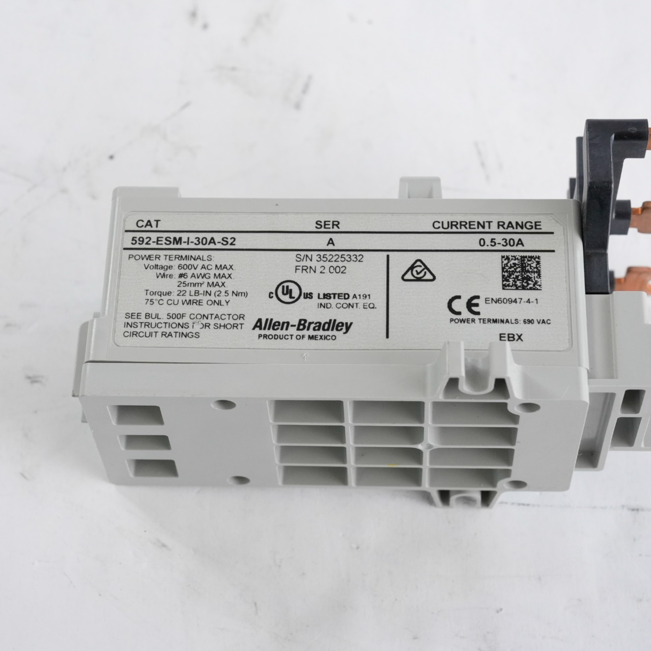 Allen Bradley 592-ESM-I-30A-S2 Ser A Current Sensing Module 0.5-30A Range