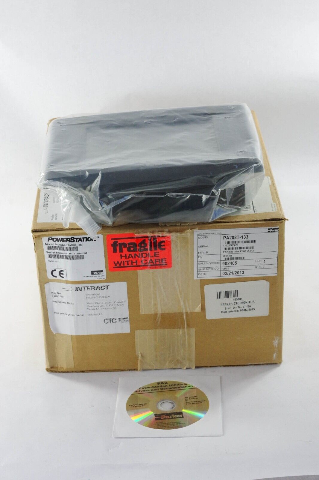 2013 PARKER PA208T-133 Rev B Touch HMI CTC Dislpay / KA-84212-01 - Open Box
