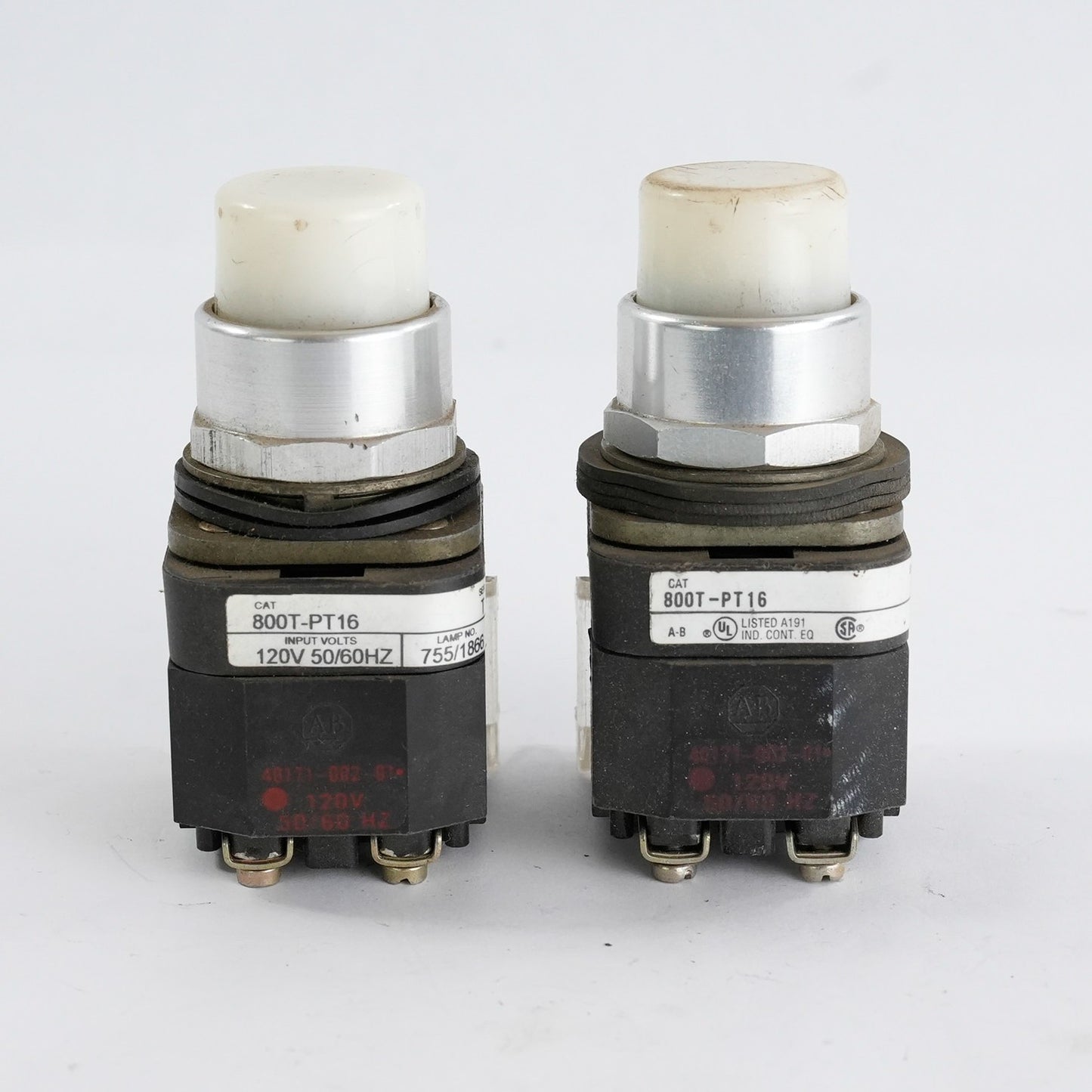 Allen Bradley 800T-PT16 /T White Pilot Light 120V 50/60Hz 800TPT16