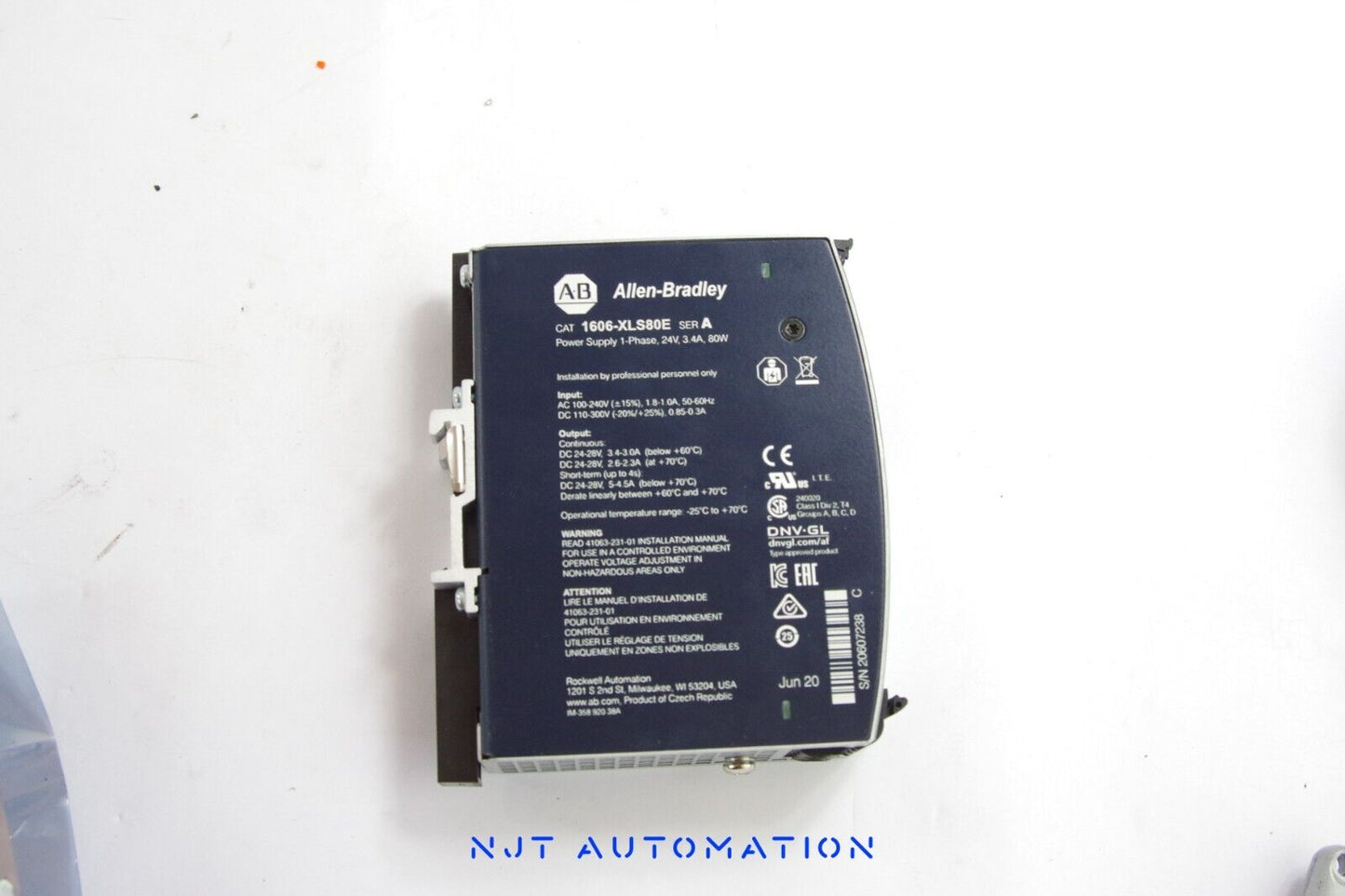 ALLEN BRADLEY 1606-XLS80E SERIES A POWER SUPPLY 120ac to 24VDC 3A