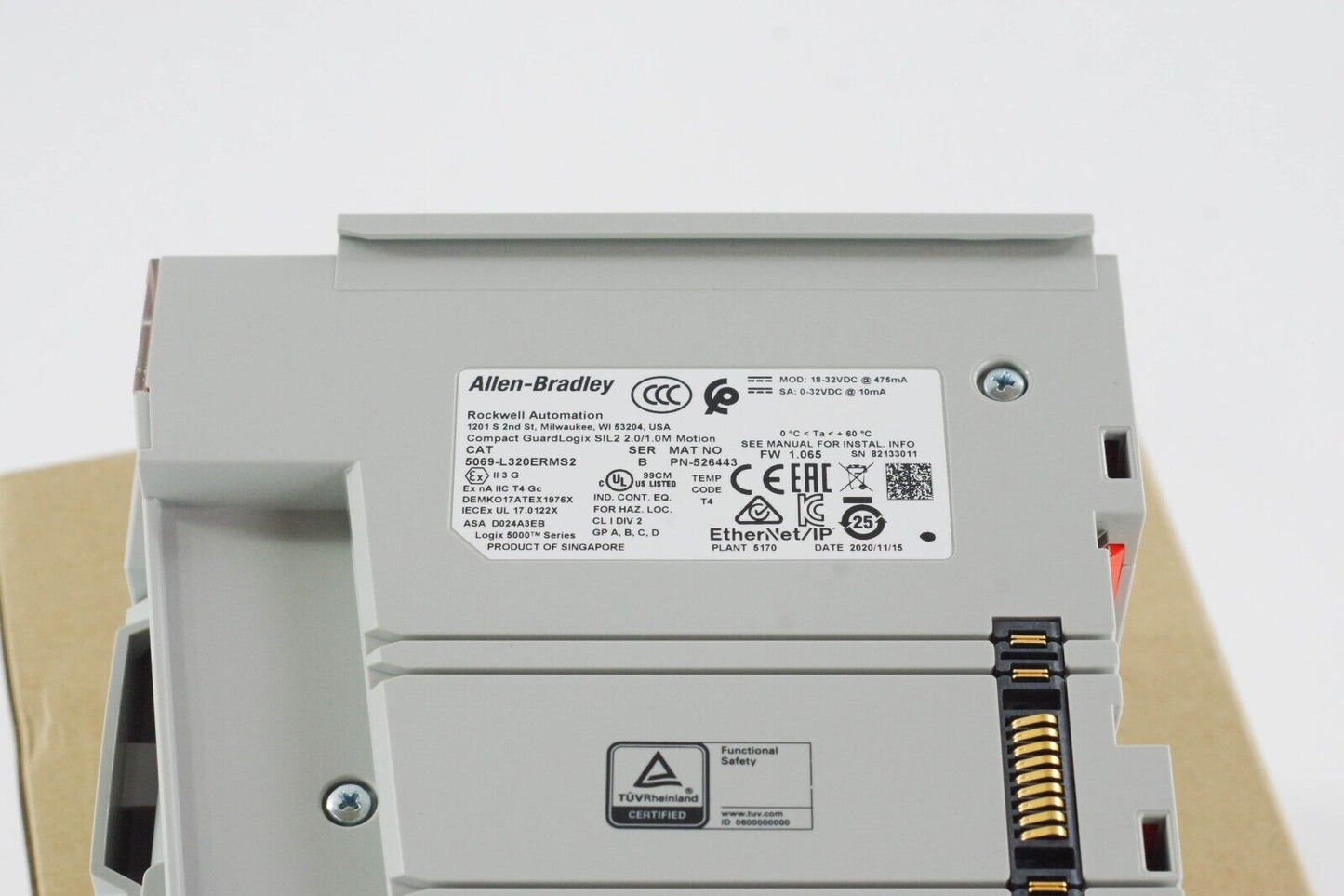 2020 Allen Bradley 5069-L320ERMS2 /B SIL2 2.0/1.0M Motion Controller - Gray/Standard