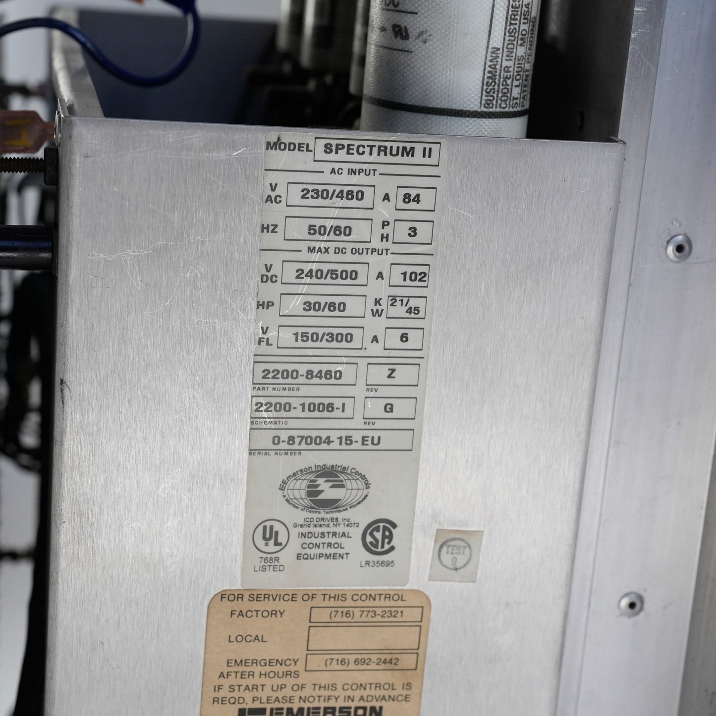Nidec / Emerson Spectrum II 2200-8460 Drive 230/460VAC 50/60Hz 22008460 Rev Z