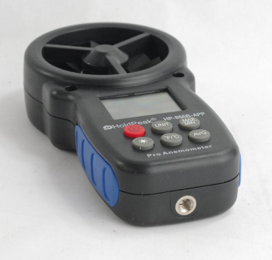 HoldPeak HP-866B-APP Anemometer Air Flow Gauge Wind Speed Meter 0.3-30m/s LCD