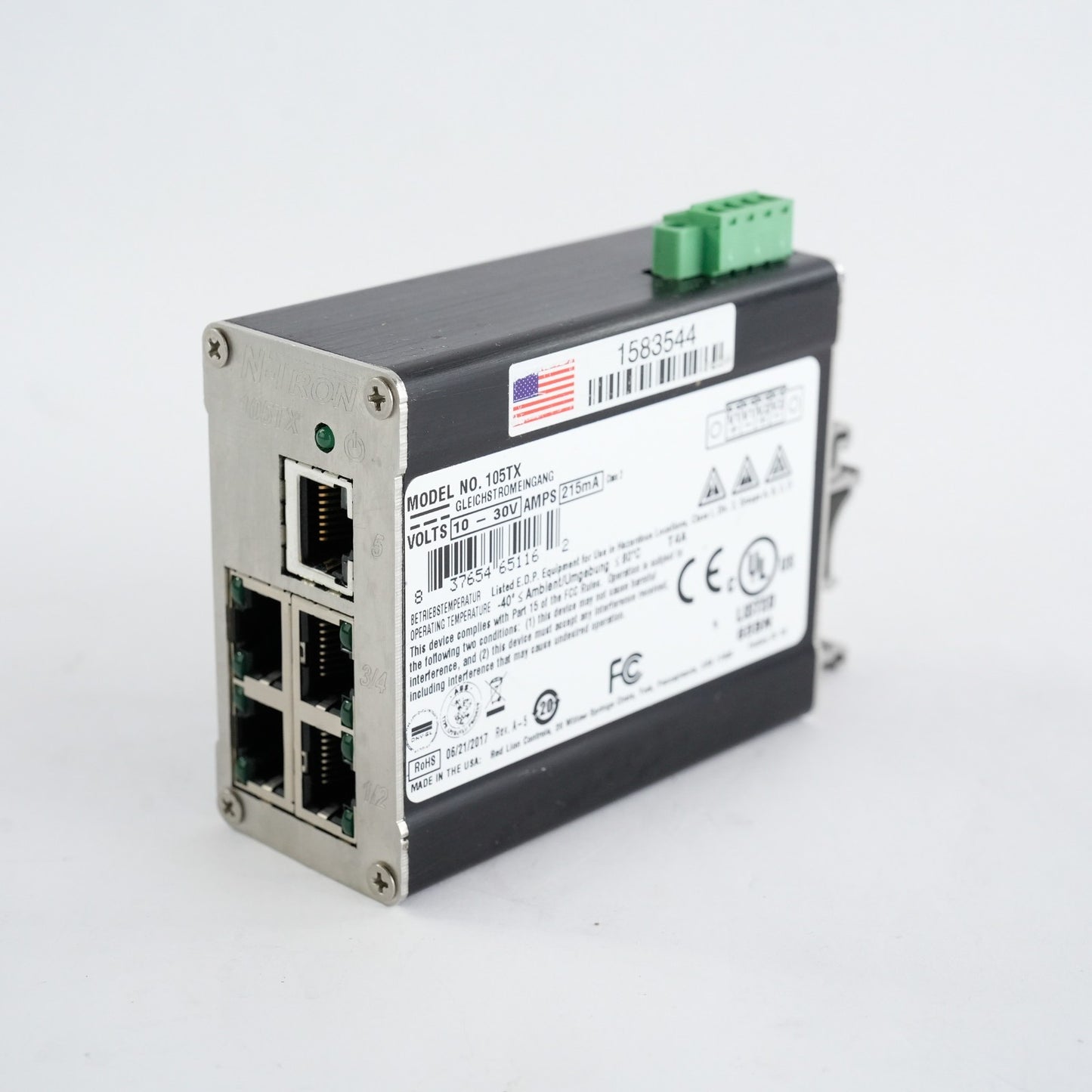 N-Tron 105TX 5 Port Ethernet Switch 10-30V 215mA Gleichstromeingang